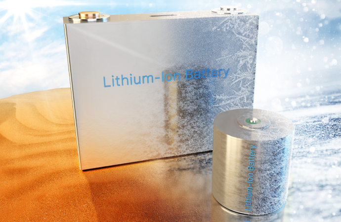 Two silver lithium-ion batteries