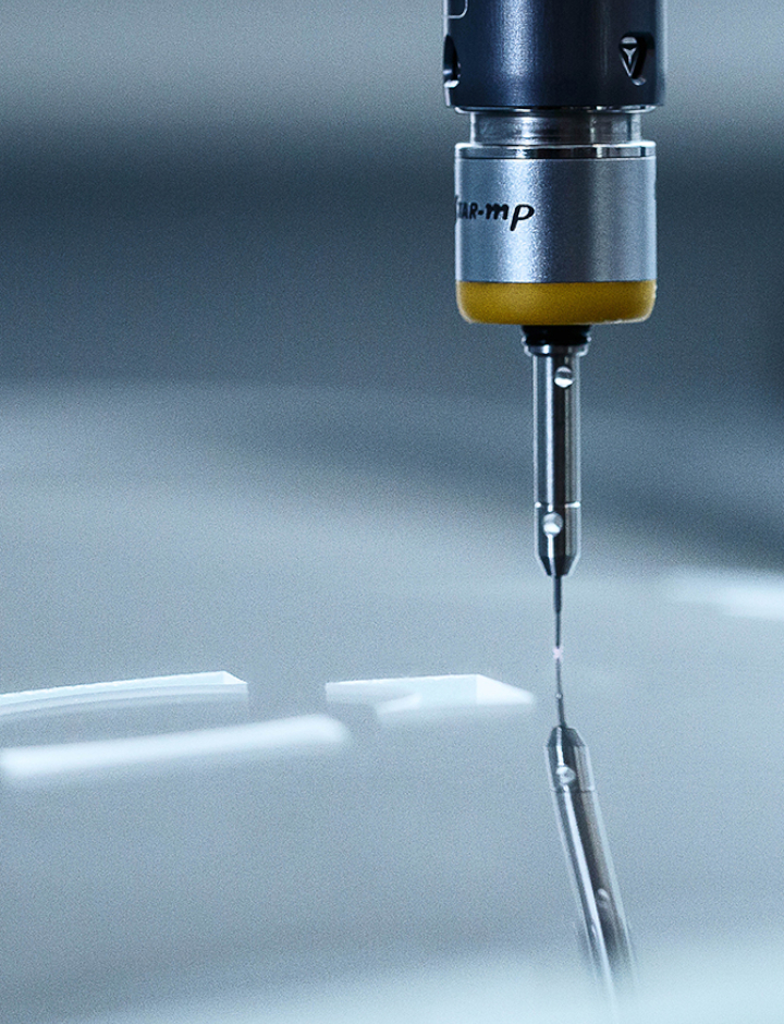 Advanced cutting equipment cutting into glass